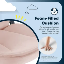 Serta Comfort Ergo Ergonomic Velvet Fabric Swivel Executive Chair, Pink (CCHR10016D)