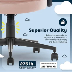 Serta Comfort Ergo Ergonomic Velvet Fabric Swivel Executive Chair, Pink (CCHR10016D)