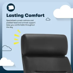 Serta Comfort Ergonomic Bonded Leather Swivel Executive Chair, Black (CHR10130A)