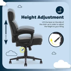 Serta Comfort Ergonomic Bonded Leather Swivel Executive Chair, Black (CHR10130A)