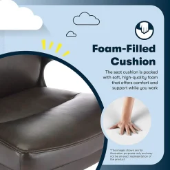 Serta Comfort Ergonomic Bonded Leather Swivel Executive Chair, Brown (CHR10130B)