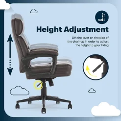 Serta Comfort Ergonomic Bonded Leather Swivel Executive Chair, Brown (CHR10130B)