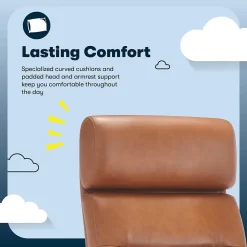 Serta Comfort Ergonomic Bonded Leather Swivel Executive Chair, Cognac (CHR10130D)