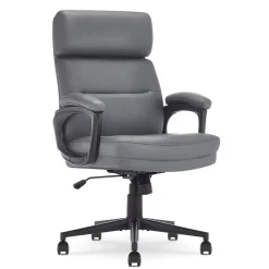 Serta Comfort Ergonomic Bonded Leather Swivel Executive Chair, Gray (CHR10130C)