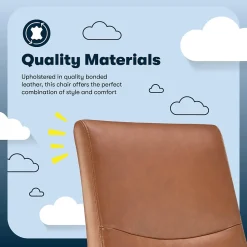 Serta Comfort Modern Ergonomic Bonded Leather Swivel Executive Chair, Cognac (CHR10132D)