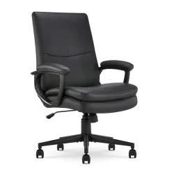 Serta Comfort Modern Ergonomic Bonded Leather Swivel Executive Chair, Black (CHR10132A)