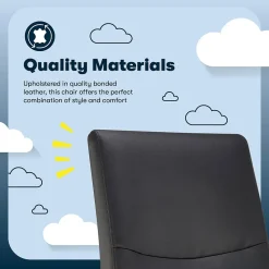 Serta Comfort Modern Ergonomic Bonded Leather Swivel Executive Chair, Black (CHR10132A)