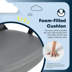 Serta Comfort Modern Ergonomic Bonded Leather Swivel Executive Chair, Gray (CHR10132C)