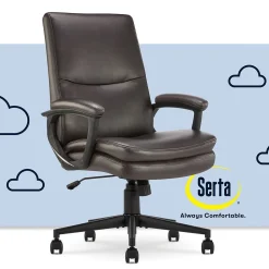 Serta Comfort Modern Ergonomic Bonded Leather Swivel Executive Chair, Brown (CHR10132B)