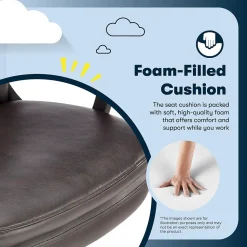 Serta Comfort Modern Ergonomic Bonded Leather Swivel Executive Chair, Brown (CHR10132B)