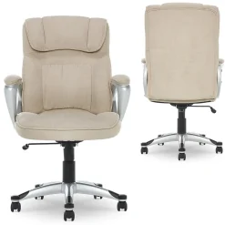 Serta Cyrus Ergonomic Fabric Swivel Executive Chair, Fawn Tan (47911)