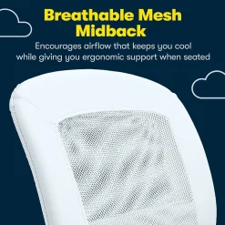 Serta Essentials Armless Ergonomic Bonded Leather/Mesh Swivel Task Chair, Blue (48740D)