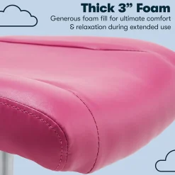 Serta Essentials Armless Ergonomic Bonded Leather/Mesh Swivel Task Chair, Pink (48740E)