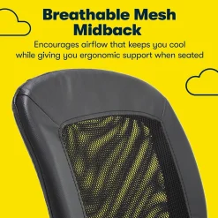 Serta Essentials Armless Ergonomic Bonded Leather/Mesh Swivel Task Chair, Black (48740)