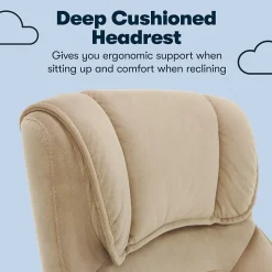 Serta Executive Office Chair, Microfiber, Light Beige, Seat Size: 20.75''W x 19.5