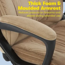 Serta Executive Office Chair, Microfiber, Light Beige, Seat Size: 20.75''W x 19.5