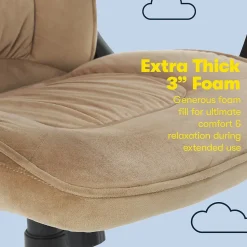 Serta Executive Office Chair, Microfiber, Light Beige, Seat Size: 20.75''W x 19.5