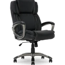 Serta Garret Ergonomic Bonded Leather Swivel Executive Office Chair, Midnight Black (43520A)