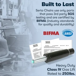 Serta Garret Ergonomic Bonded Leather Swivel Executive Office Chair, Midnight Black (43520A)