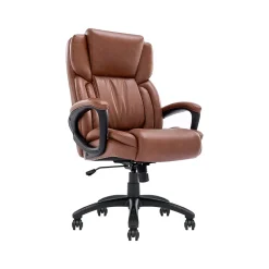 Serta Garret Ergonomic Bonded Leather Swivel Executive Chair, Cognac (43520D)