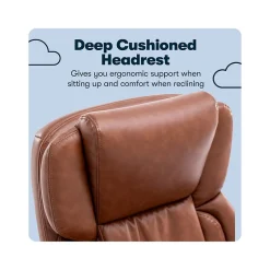 Serta Garret Ergonomic Bonded Leather Swivel Executive Chair, Cognac (43520D)