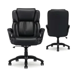 Serta Garret Ergonomic Bonded Leather Swivel Executive Chair, Space Black (43520E)
