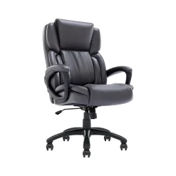 Serta Garret Ergonomic Bonded Leather Swivel Executive Chair, Space Gray (43520F)