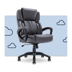 Serta Garret Ergonomic Bonded Leather Swivel Executive Chair, Space Gray (43520F)
