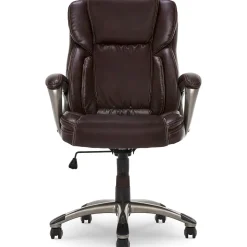 Serta Garret Ergonomic Bonded Leather Swivel Executive Chair, Biscuit Brown (CHR200090)