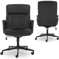 Serta Hannah I Ergonomic Microfiber Swivel Executive Chair, Black (43670D)