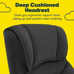 Serta Hannah I Ergonomic Microfiber Swivel Executive Chair, Black (43670D)