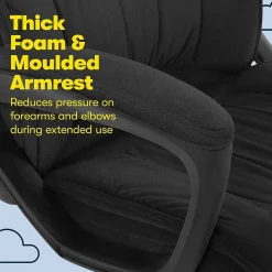 Serta Hannah I Ergonomic Microfiber Swivel Executive Chair, Black (43670D)