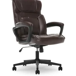 Serta Hannah I Ergonomic Bonded Leather Swivel Executive Chair, Biscuit (43670G)