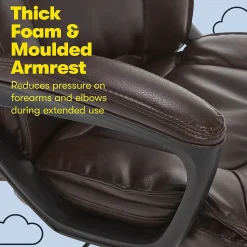 Serta Hannah I Ergonomic Bonded Leather Swivel Executive Chair, Biscuit (43670G)