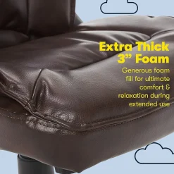 Serta Hannah I Ergonomic Bonded Leather Swivel Executive Chair, Biscuit (43670G)