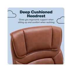 Serta Hannah I Ergonomic Bonded Leather Swivel Executive Chair, Cognac (43670H)