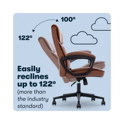 Serta Hannah I Ergonomic Bonded Leather Swivel Executive Chair, Cognac (43670H)