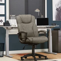 Serta Hannah II Bonded Leather Executive Chair, Gray (43672A)