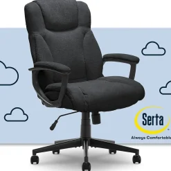 Serta Hannah II Fabric Executive Chair, Black (43672F)