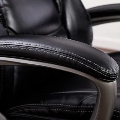 Serta Launtner Bonded Leather Executive Office Chair with Smart Layers Technology, Opportunity Gray/Black (44942A)