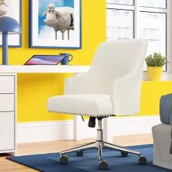 Serta Leighton Fabric Home Office Chair, Ivory (48444)