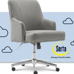 Serta Leighton Fabric Home Office Chair, Medium Gray (48445)