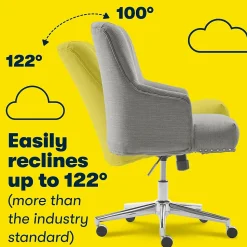 Serta Leighton Fabric Home Office Chair, Medium Gray (48445)