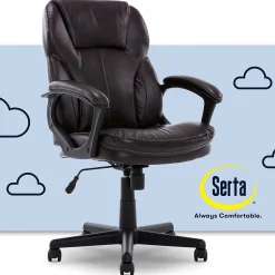 Serta Manager's Office Chair, Puresoft® Faux Leather, Roasted Chestnut Brown (43669OSS)