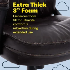 Serta Manager's Office Chair, Puresoft® Faux Leather, Roasted Chestnut Brown (43669OSS)