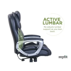 Serta My Fit Ergonomic Bonded Leather Swivel Executive Chair, Black (CHR100015)