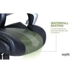 Serta My Fit Ergonomic Bonded Leather Swivel Executive Chair, Black (CHR100015)