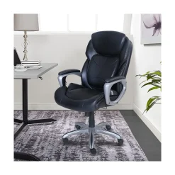 Serta My Fit Ergonomic Bonded Leather Swivel Executive Chair, Black (CHR100013)