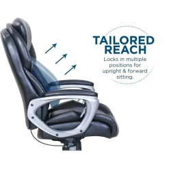 Serta My Fit Ergonomic Bonded Leather Swivel Executive Chair, Black (CHR100014)