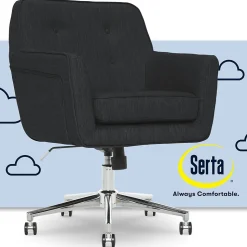 Serta Style Ashland Fabric Swivel Computer and Desk Chair, Charcoal (CHR100005)